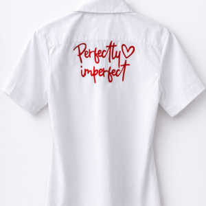 Perfectly Imperfectly corazón rojo